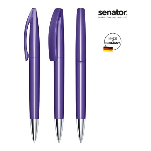 Werbeartikel senator Bridge Polished MT Drehkugelschreiber – violett – mit Logo bedruckt
