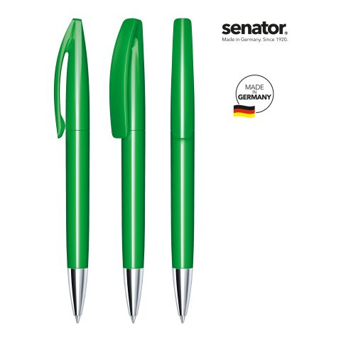 Werbeartikel senator Bridge Polished MT Drehkugelschreiber – grün – mit Logo bedruckt
