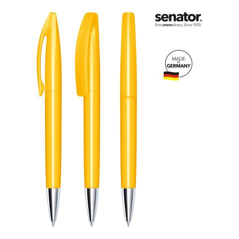 Werbeartikel senator Bridge Polished MT Drehkugelschreiber – gelb – mit Logo bedruckt