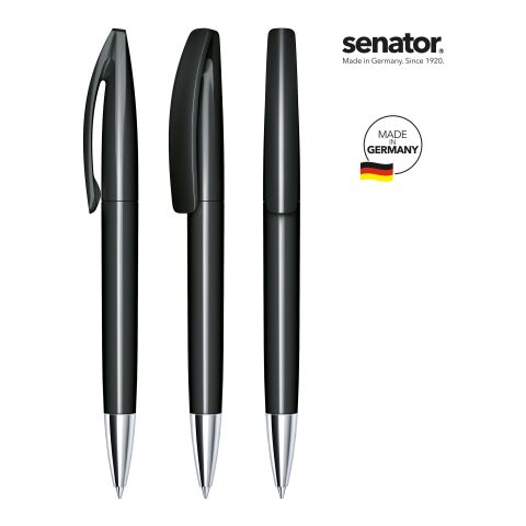 Werbeartikel senator Bridge Polished MT Drehkugelschreiber – schwarz – mit Logo bedruckt