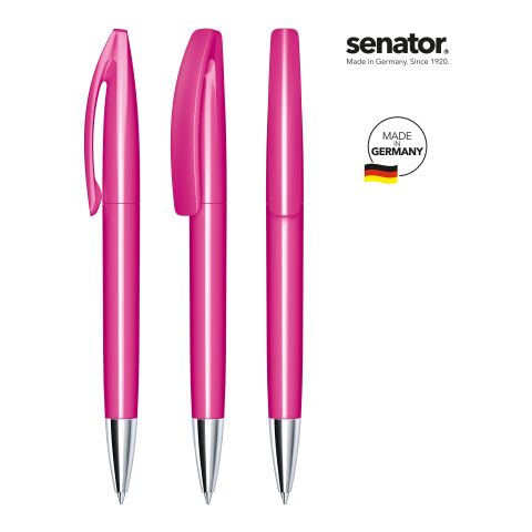 Werbeartikel senator Bridge Polished MT Drehkugelschreiber – pink – mit Logo bedruckt
