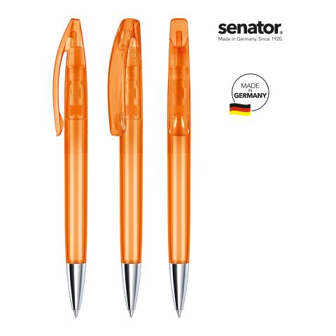 Werbeartikel senator Bridge Clear MT Drehkugelschreiber – orange – mit Logo bedruckt