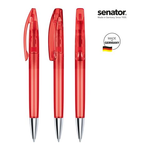 Werbeartikel senator Bridge Clear MT Drehkugelschreiber – rot – mit Logo bedruckt