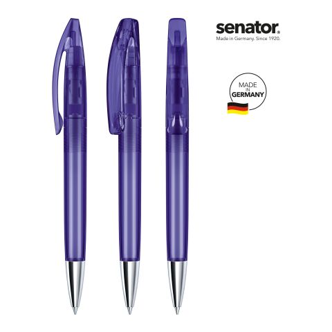 Werbeartikel senator Bridge Clear MT Drehkugelschreiber – violett – mit Logo bedruckt