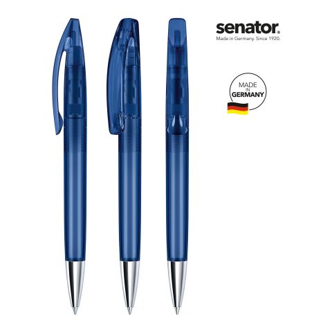 Werbeartikel senator Bridge Clear MT Drehkugelschreiber – Marineblau – mit Logo bedruckt