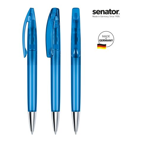 Werbeartikel senator Bridge Clear MT Drehkugelschreiber – königsblau – mit Logo bedruckt