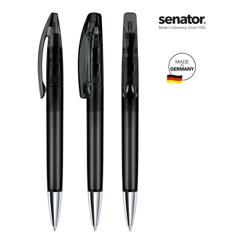 Werbeartikel senator Bridge Clear MT Drehkugelschreiber – schwarz – mit Logo bedruckt