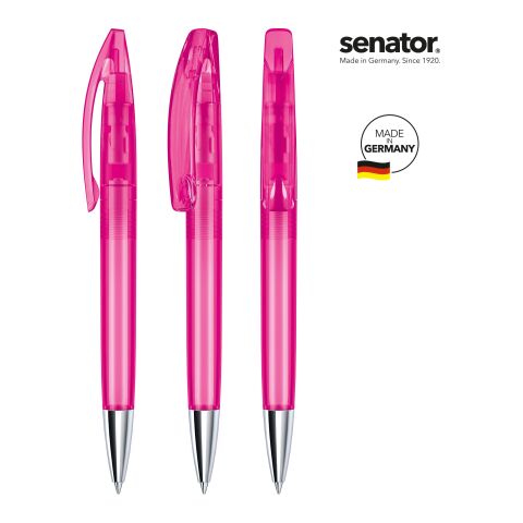 Werbeartikel senator Bridge Clear MT Drehkugelschreiber – pink – mit Logo bedruckt