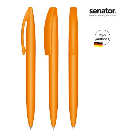 Werbeartikel senator Bridge Soft Touch Drehkugelschreiber – orange – mit Logo bedruckt