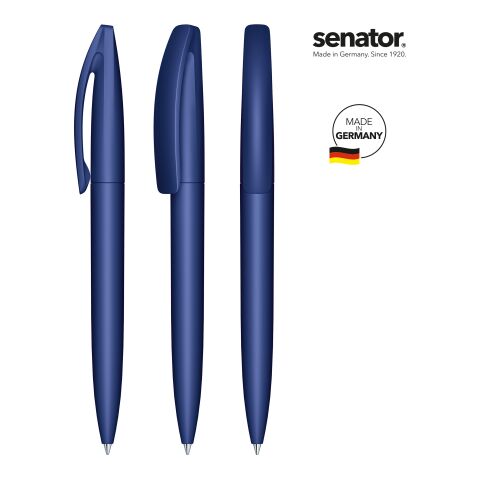 Werbeartikel senator Bridge Soft Touch Drehkugelschreiber – Marineblau – mit Logo bedruckt