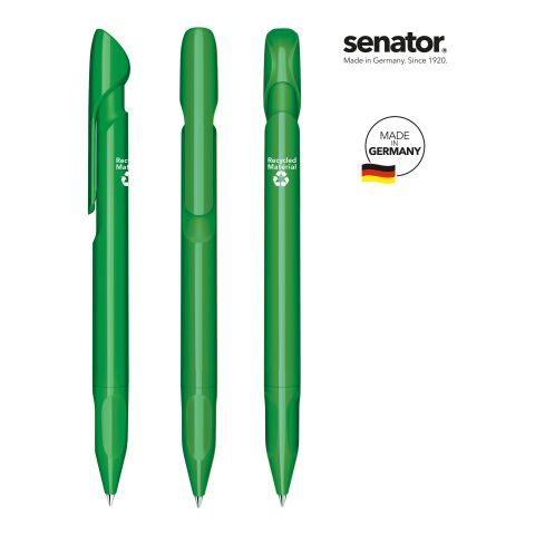 Werbeartikel senator Evoxx Polished Recycled Druckkugelschreiber – grün – mit Logo bedruckt