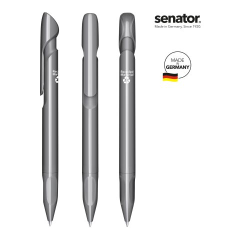 Werbeartikel senator Evoxx Polished Recycled Druckkugelschreiber – anthrazit – mit Logo bedruckt