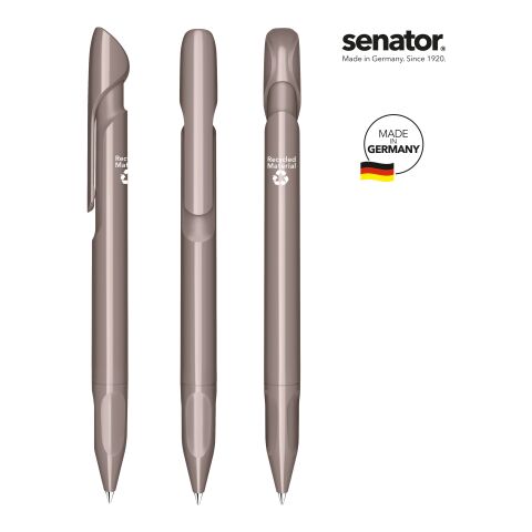 Werbeartikel senator Evoxx Polished Recycled Druckkugelschreiber – grau – mit Logo bedruckt