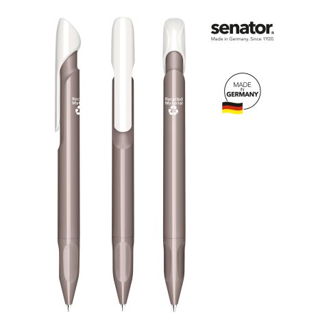 Nachhaltiger Werbeartikel senator Evoxx Duo Polished Recycled Druckkugelschreiber – marineblau – mit Logo bedruckt