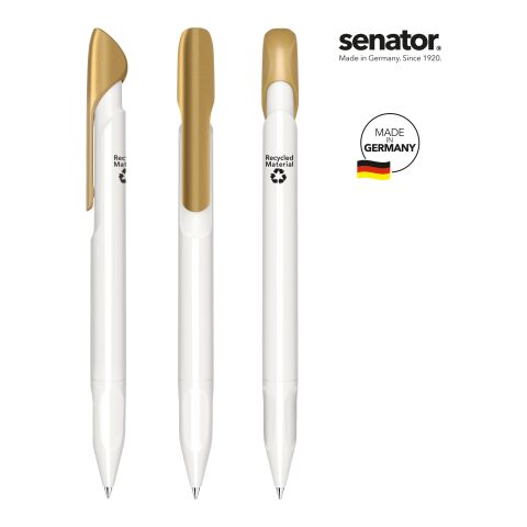 Nachhaltiger Werbeartikel senator Evoxx Polished Recycled LC Druckkugelschreiber – gold – mit Logo bedruckt