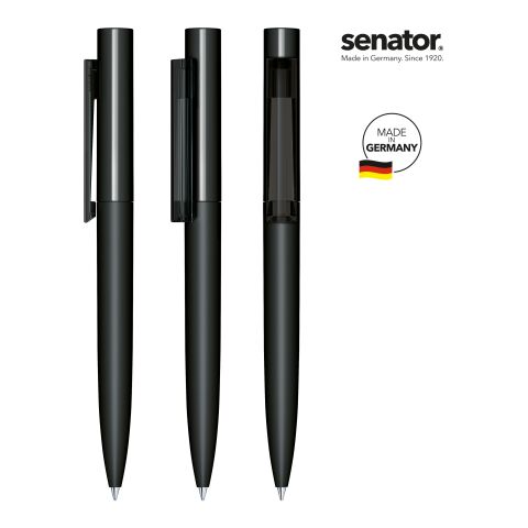 Werbeartikel senator Headliner Soft Touch Drehkugelschreiber – schwarz – mit Logo bedruckt