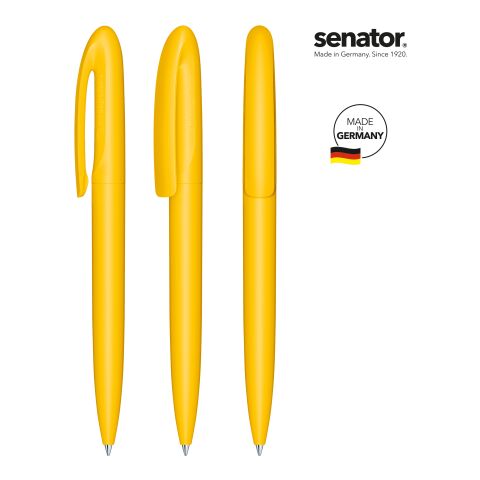 Werbeartikel senator Skeye Bio Matt Drehkugelschreiber – gelb – mit Logo bedruckt