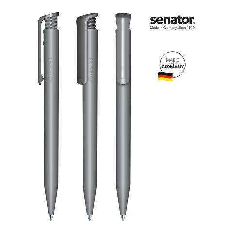 Nachhaltiger Werbeartikel senator Super Hit Matt Recycled Druckkugelschreiber – anthrazit – mit Logo bedruckt