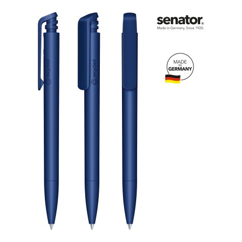 Werbeartikel senator Trento Matt Recycled Druckkugelschreiber – Marineblau – mit Logo bedruckt