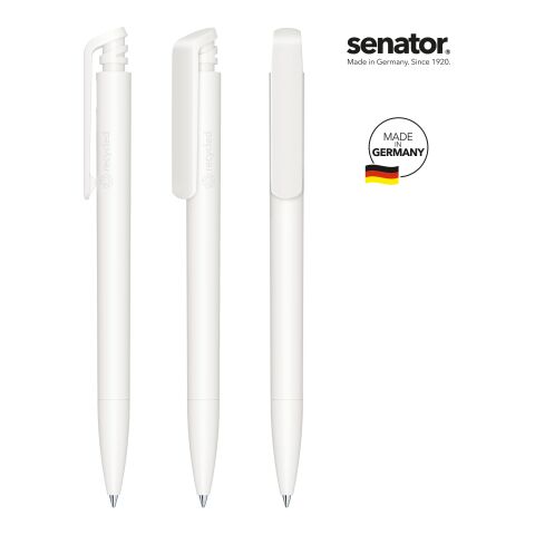 Werbeartikel senator Trento Matt Recycled Druckkugelschreiber – weiss – mit Logo bedruckt