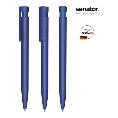 Nachhaltiger Werbeartikel senator Liberty Matt Recyceld Druckkugelschreiber – Marineblau – mit Logo bedruckt