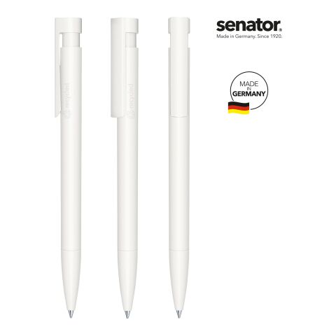 Nachhaltiger Werbeartikel senator Liberty Matt Recyceld Druckkugelschreiber – weiss – mit Logo bedruckt
