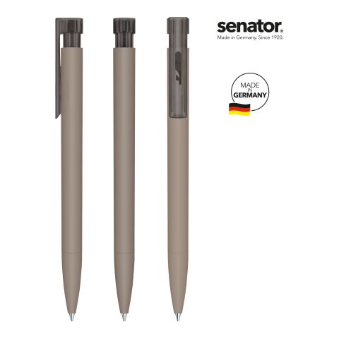 Werbeartikel senator Liberty Bio Druckkugelschreiber – grau – mit Logo bedruckt