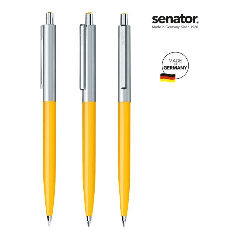 Werbeartikel senator Point Metal Druckkugelschreiber – gelb – mit Logo bedruckt
