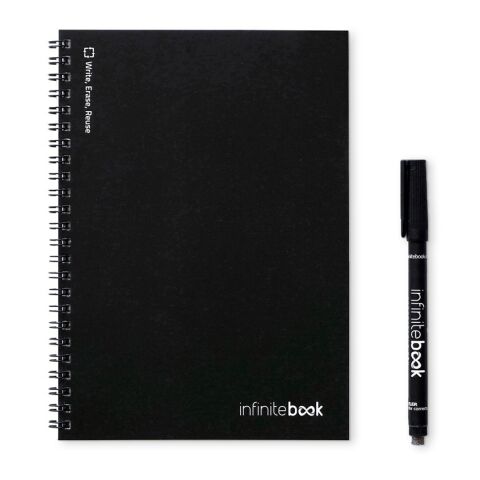 INFINITEBOOK LINED A5. "Infinitebook" mit flexiblem Einband und 15 linierten Whiteboard-Seiten schwarz | ohne Werbeanbringung | Nicht verfügbar | Nicht verfügbar | Nicht verfügbar