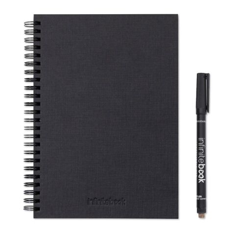STARTER KIT INFINITEBOOK A5 PLANNER TEXTURE. Set bestehend aus einem Infinitebook mit Hardcover, einem Reinigungsset, einem Marker und einem Halter für Kugelschreiber schwarz | ohne Werbeanbringung | Nicht verfügbar | Nicht verfügbar | Nicht verfügbar