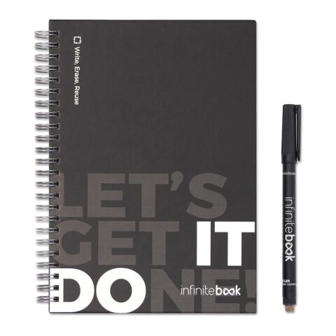 STARTER KIT INFINITEBOOK. Set bestehend aus einem Infinitebook mit Hardcover, einem Reinigungsset, einem Marker und einem Kugelschreiberhalter