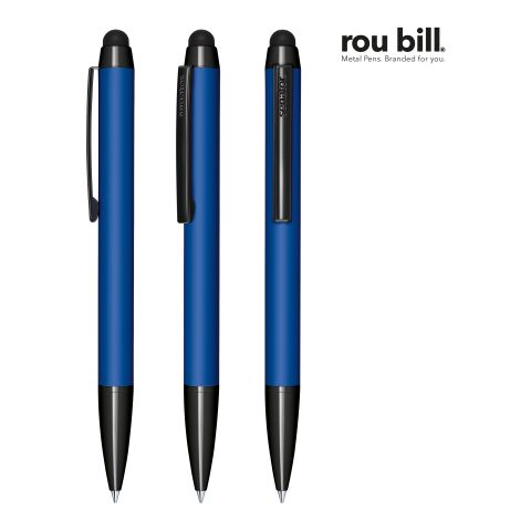 Werbeartikel roubill Attract Soft Touch Kugelschreiber Touch Pad Pen – Blau – mit Logo bedruckt
