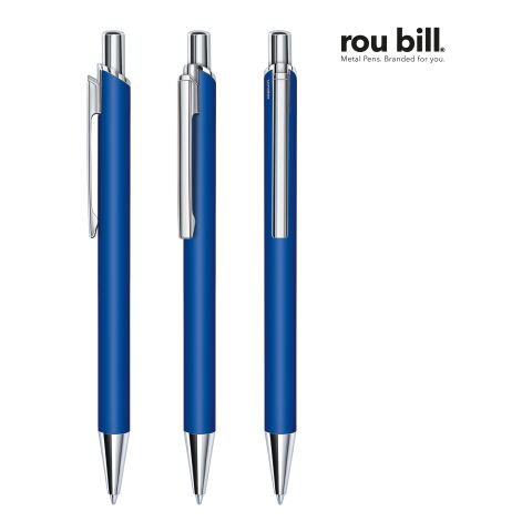 Werbeartikel roubill Arvent Soft Touch Druckkugelschreiber – blau – mit Logo bedruckt