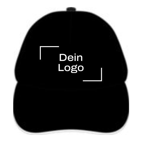 Werbeartikel Baseball-Cap 'Dallas' aus Baumwolle – schwarz – mit Logo bedruckt