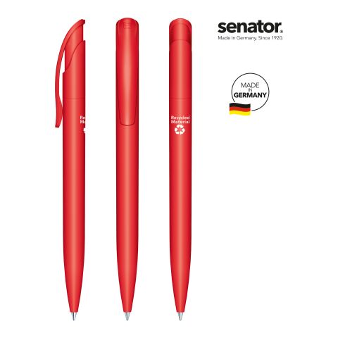 Werbeartikel senator Challenger Matt Recycled Druckkugelschreiber – rot – mit Logo bedruckt