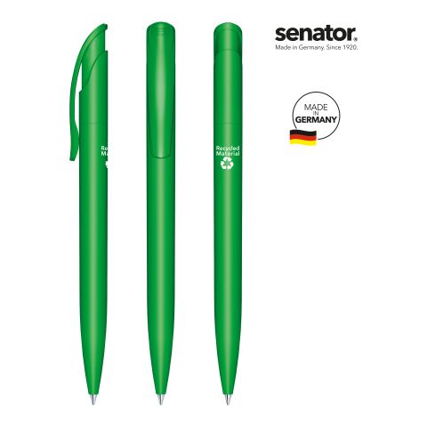 Werbeartikel senator Challenger Matt Recycled Druckkugelschreiber – grün – mit Logo bedruckt