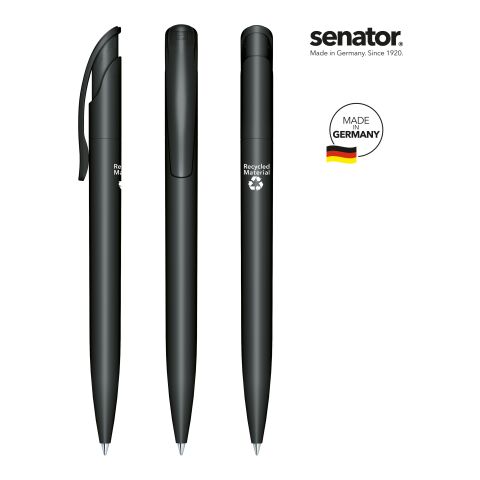 Werbeartikel senator Challenger Matt Recycled Druckkugelschreiber – schwarz – mit Logo bedruckt