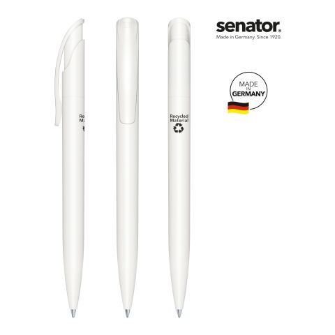 Werbeartikel senator Challenger Matt Recycled Druckkugelschreiber – weiss – mit Logo bedruckt