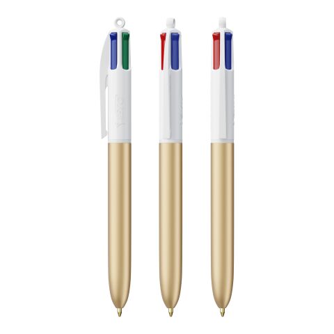 BIC® 4 Colours Glacé Kugelschreiber Weiß-gold | ohne Werbeanbringung | Nicht verfügbar | Nicht verfügbar