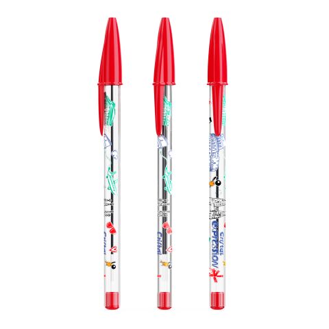 Werbeartikel BIC® Cristal® Expression – rot – mit Logo bedruckt