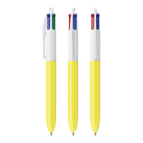 BIC® 4 Colours Kugelschreiber BritePix Digital Weiß-gelb | ohne Werbeanbringung | Nicht verfügbar | Nicht verfügbar