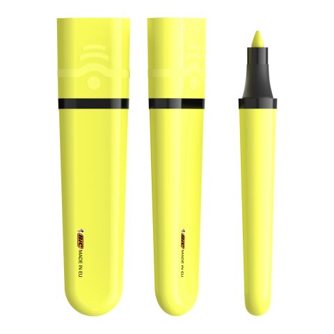 Werbeartikel BIC® Highlighter Flat – Gelb – mit Logo bedruckt