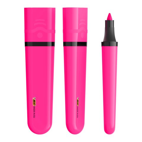 Werbeartikel BIC® Highlighter Flat – Pink – mit Logo bedruckt