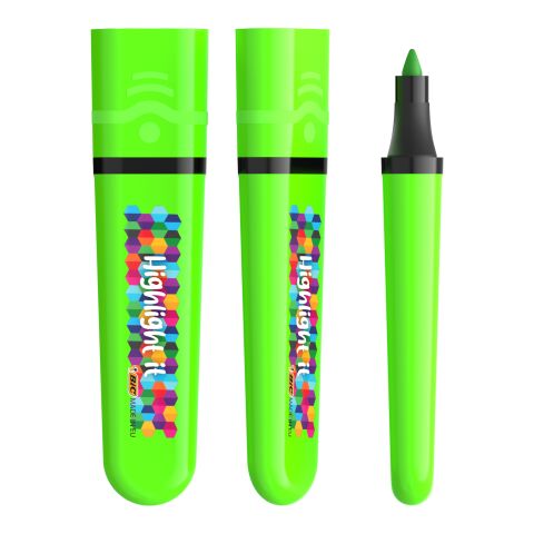 Werbeartikel BIC® Highlighter Flat – Apfelgrün – mit Logo bedruckt