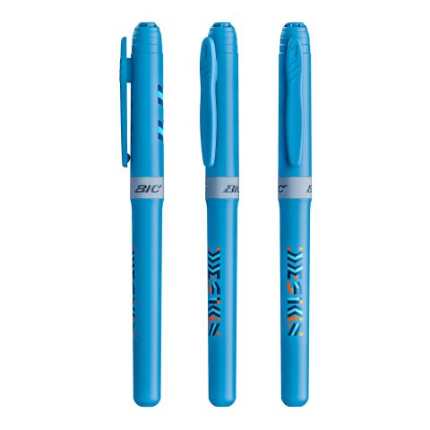 Werbeartikel BIC® Brite Liner® Grip Leuchtmarker – hellblau – mit Logo bedruckt