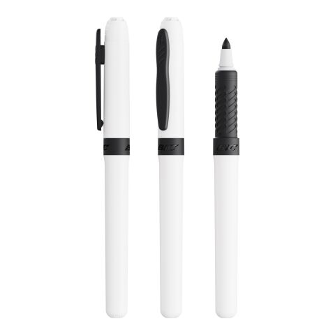 BIC® Mark-it Permanent Marker weiss-schwarz | 1-farbiger Siebdruck | Kappe-gegenüber vom Clip | 15.00 mm x 25.00 mm