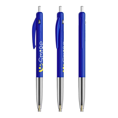 BIC® M10® Clic Druckkugelschreiber mittelblau | 1-farbiger Siebdruck | Schaft-Links vom Clip | 8.00 mm x 42.00 mm