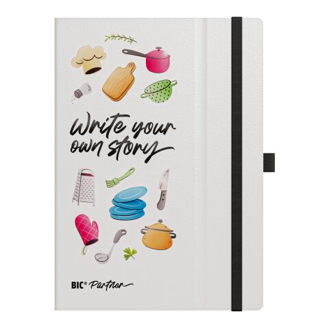 Nachhaltiger Werbeartikel BIC® Partner A5 Hard Cover – weiss – mit Logo bedruckt