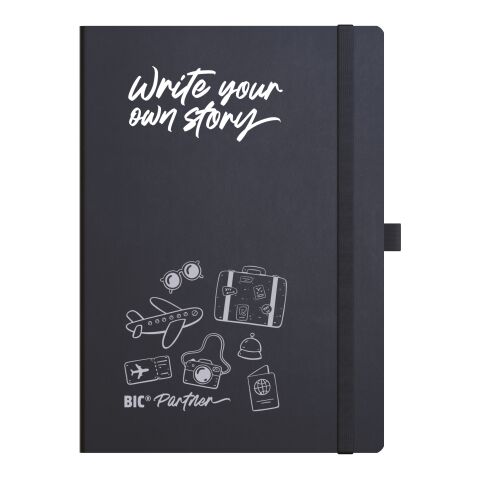 Nachhaltiger Werbeartikel BIC® Partner A5 Flex Cover – schwarz – mit Logo bedruckt