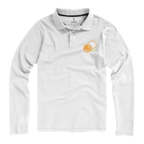 Oakville Langarm Poloshirt Standard | weiß | XL | ohne Werbeanbringung | Nicht verfügbar | Nicht verfügbar | Nicht verfügbar